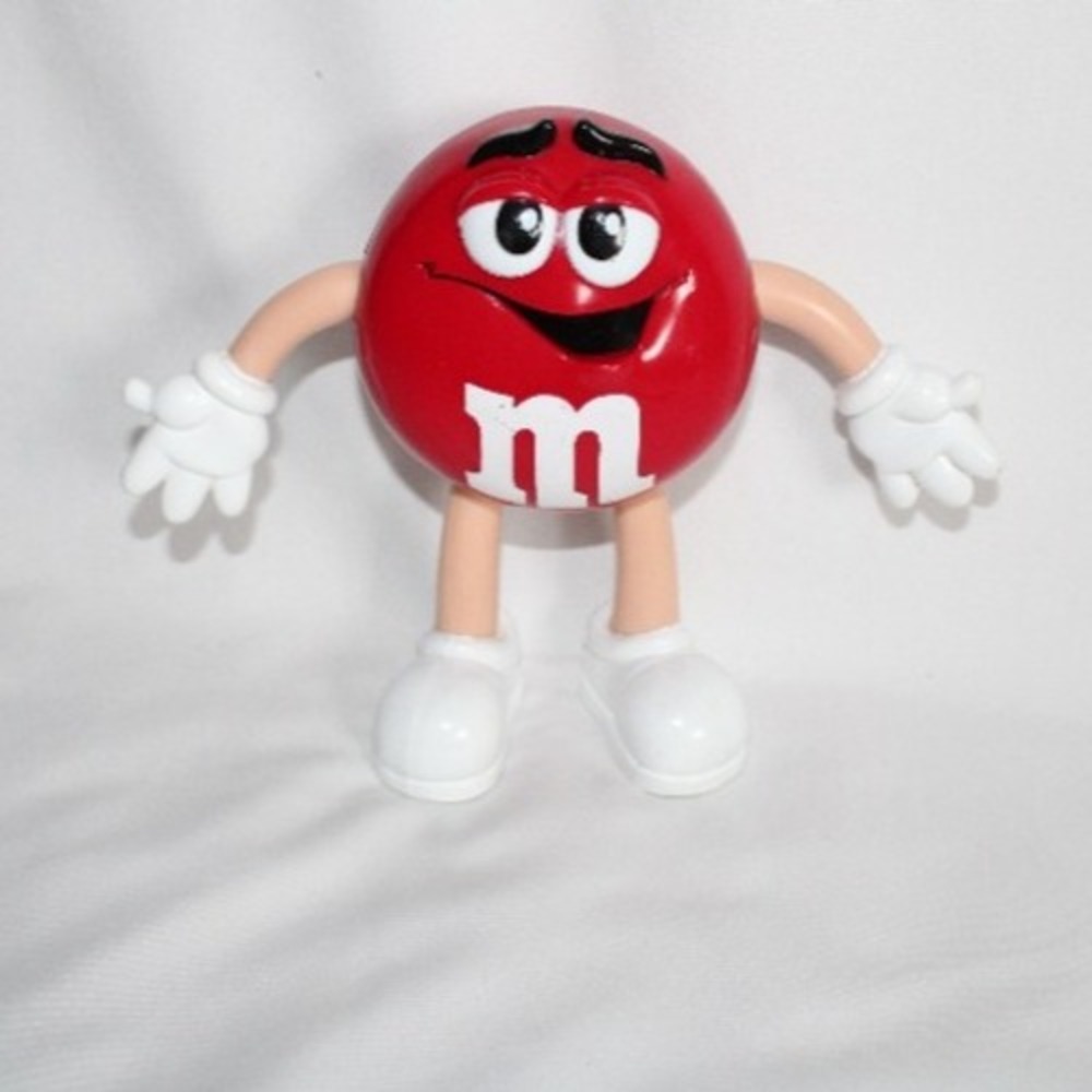 6 Inch Red M&M Guy Man Toy Figurine With Flexible Arms And Legs